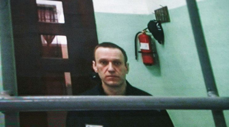 A börtönben ülő Alekszej Navalnij orosz ellenzéki vezetőt videóhíváson keresztül hallgatják meg az orosz legfelsőbb bíróságon 2023. június 22-én /Fotó: MTI-EPA/ SERGEI ILNITSKY