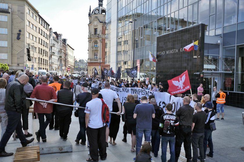 Katowice. Manifestacja Młodzieży Wszechpolskiej