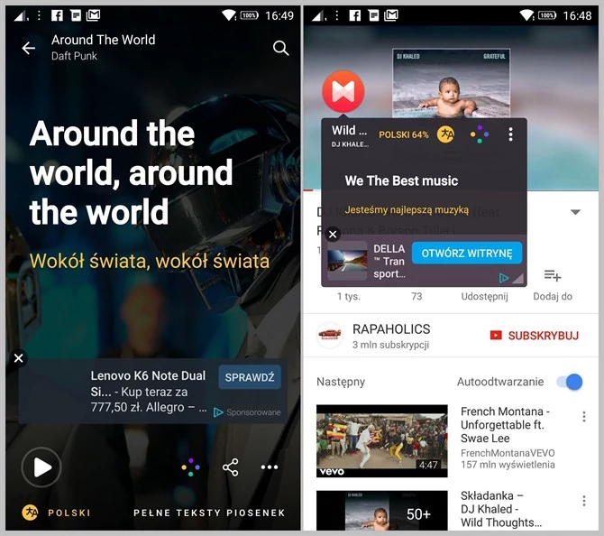 Musixmatch to świetna propozycja dla osób, dla których od muzyki ważniejsze są słowa w niej zawarte. Atutem programu są świetne tłumaczenia oparte na translatorze Google.