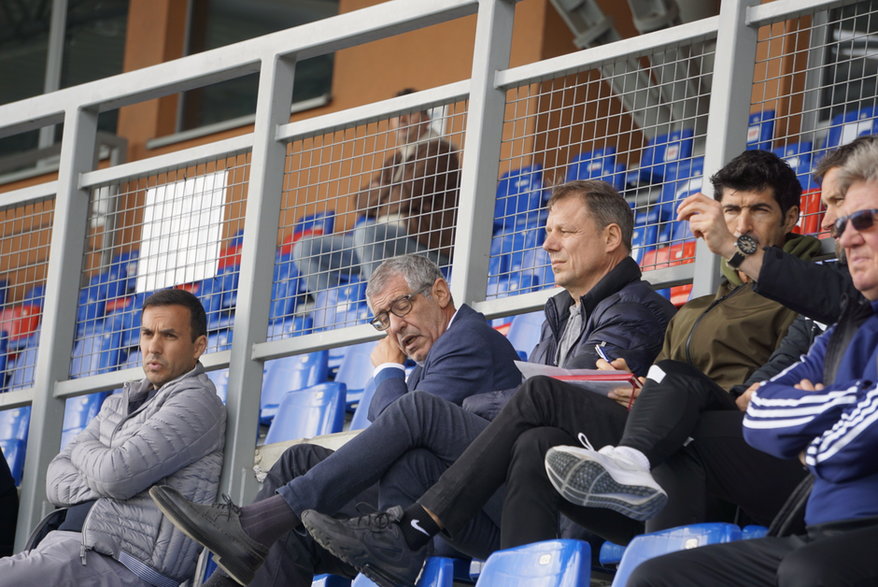 Fernando Santos na meczu sparingowym reprezentacji Polski do lat 17