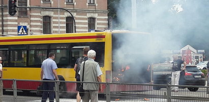 Pożar autobusu MPK w Łodzi