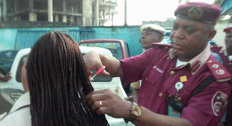 FRSC Commander cuts female officers' hair in Rivers 