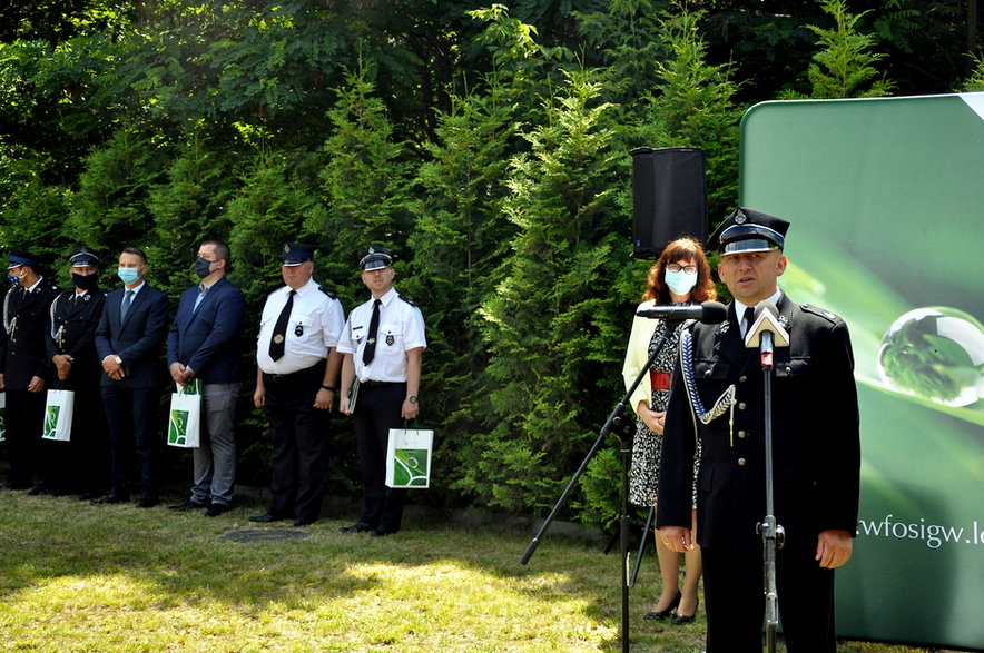 Piotr Gliński w regionie łódzkim, strażacy OSP