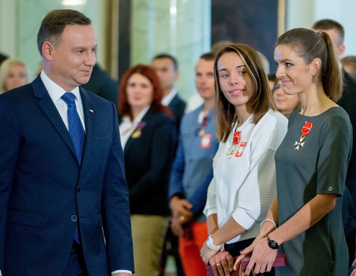 Prezydent Andrzej Duda i Maja Włoszczowska