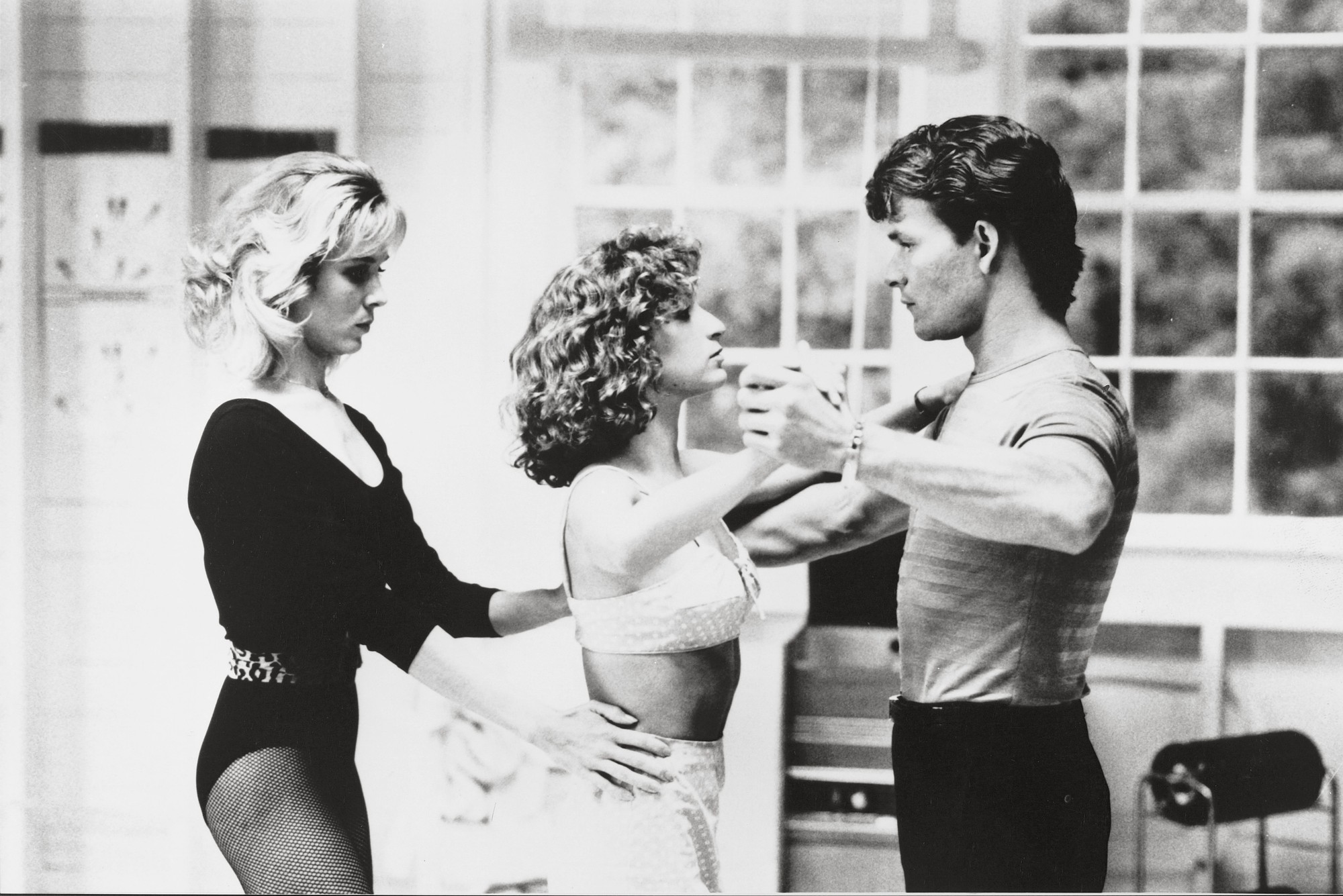 Cynthia Rhodes, Jennifer Gray and Patrick Swayze in the film Sinful Dance.
