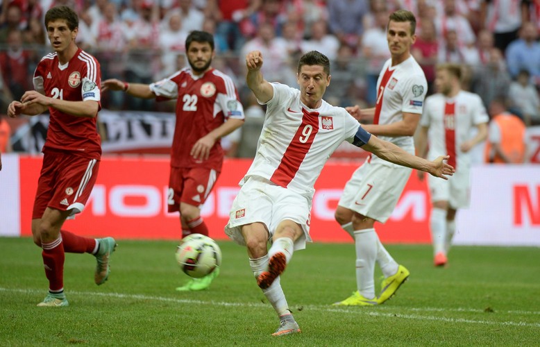 Robert Lewandowski strzelił trzy gole w meczu z Gruzją
