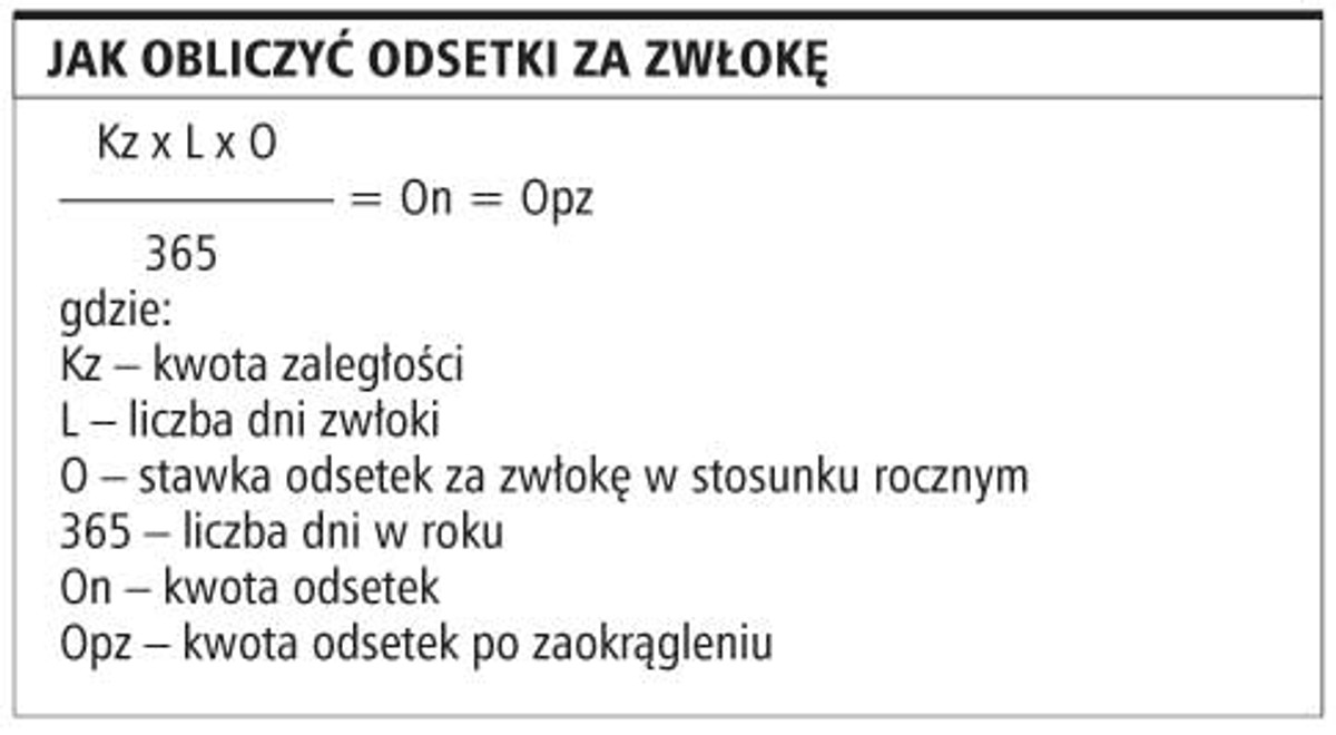 Jak obliczyć odsetki za zwłokę