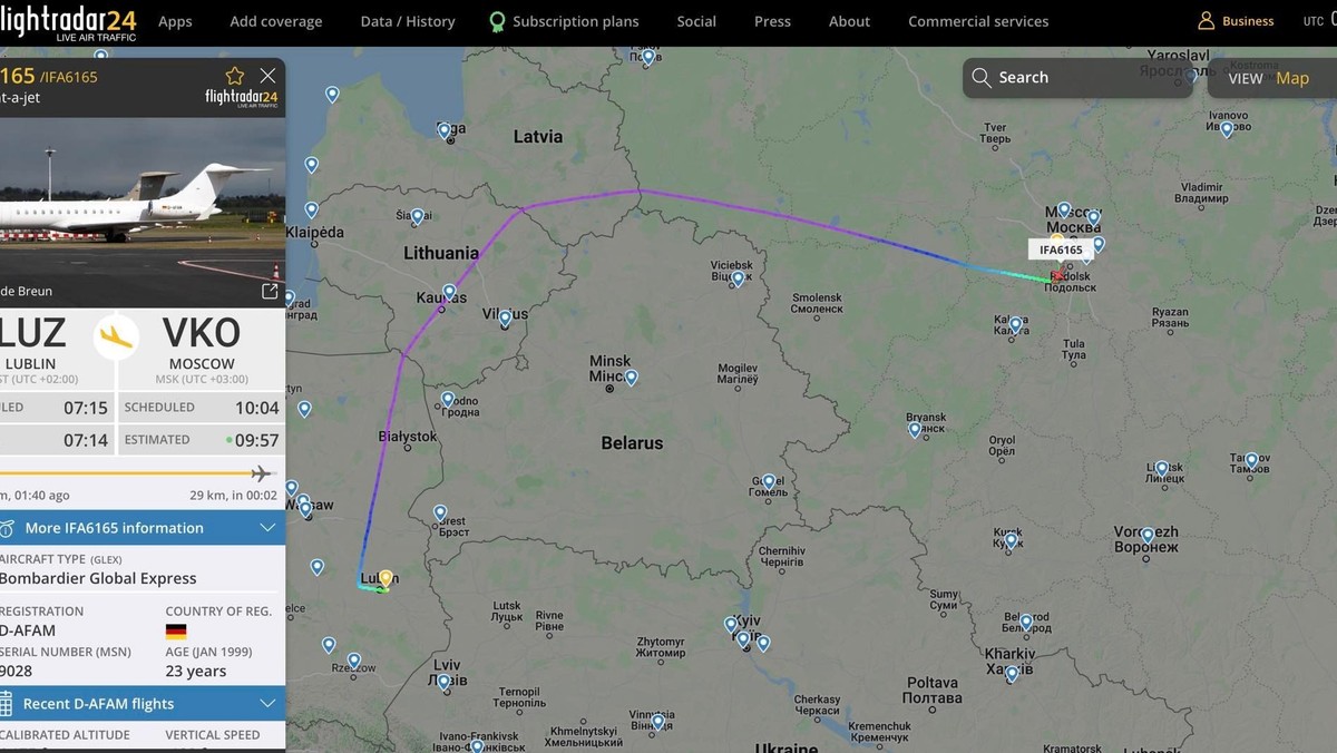 We wtorek rano z Portu Lotniczego Lublin wystartował czarterowy samolot, który poleciał bezpośrednio do Moskwy. To prawdopodobnie pierwszy samolot podczas wojny w Ukrainie, który poleciał z Europy do Rosji. Władze lubelskiego lotniska nie chcą komentować sprawy.