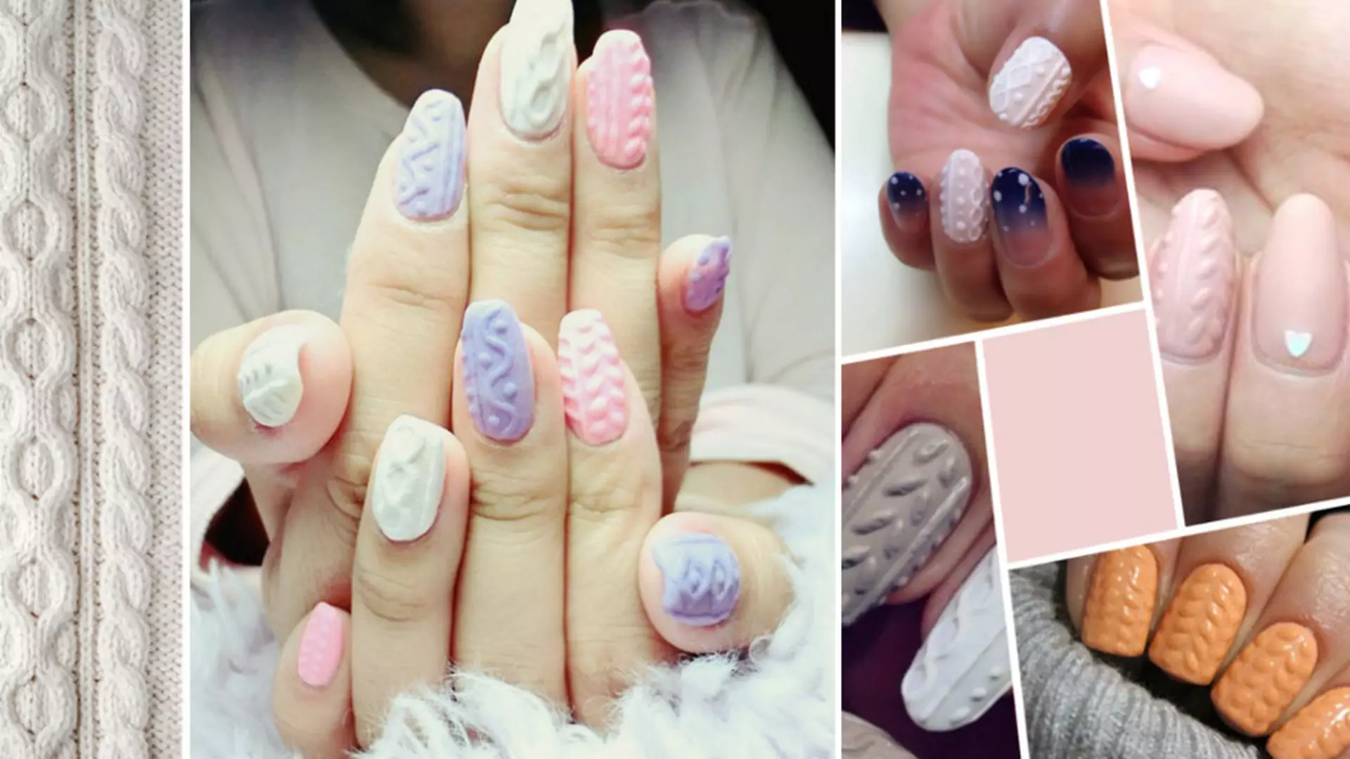 Sweterkowy manicure (knitted nails): paznokcie 3D. Od razu robi się cieplej