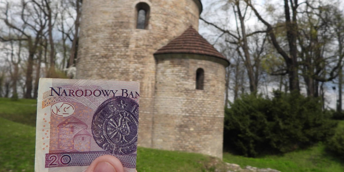 Na zdjęciu romańska Rotunda św. Mikołaja w Cieszynie, która widnieje na 20-złotowym banknocie