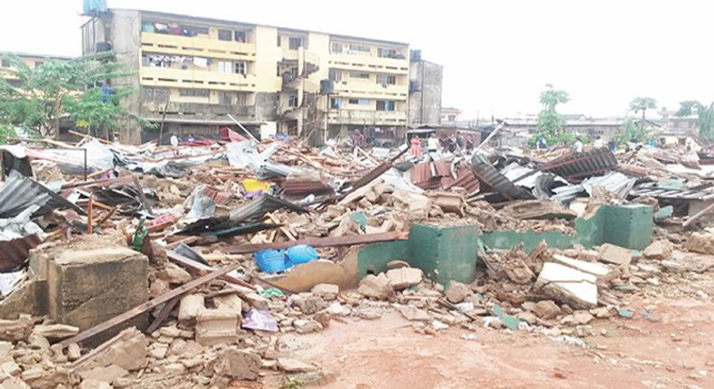 Demolished buildings in Lagos 