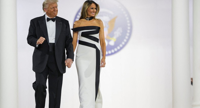 President Donald Trump and his wife, First Lady Melanie Trump, at the Commander-in-Chief Ball after Trump's inauguration.Carlos Barria/REUTERS