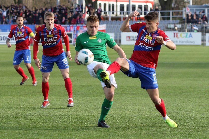 Pilka nozna. Fortuna I liga. Rakow Czestochowa - Warta Poznan. 14.04.2019