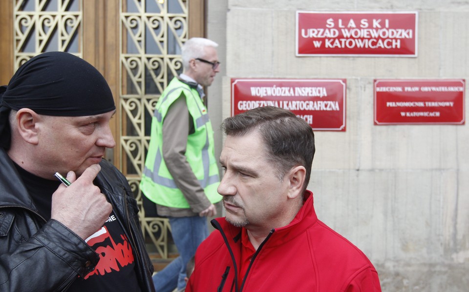 KATOWICE PROTEST GÓRNICZYCH ZWIĄZKÓW ZAWODOWYCH (manifestacja górniczych związkowców)