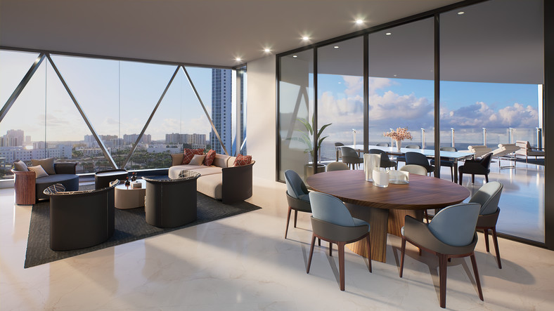 Apartamenty Bentley Residences w Miami z windą samochodową