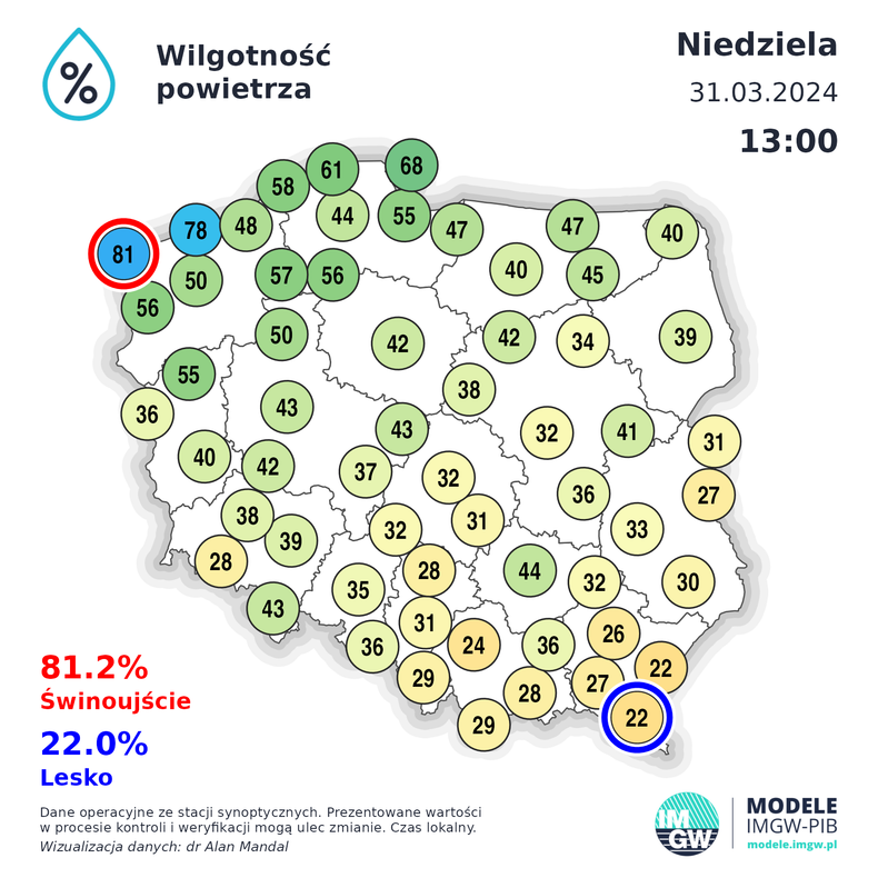 Nad Polską zalega sucha masa powietrza