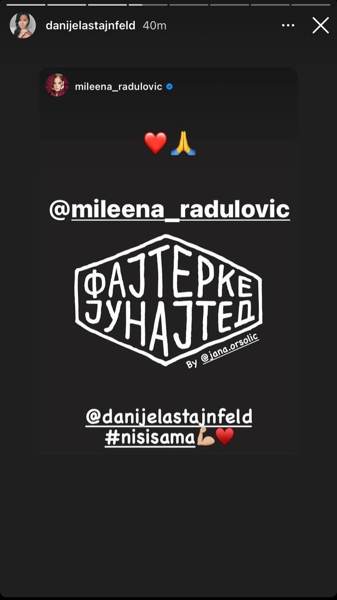 Milena je među prvima stala uz Danijelu