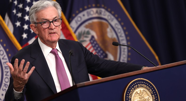 Federal Reserve Board Chairman Jerome Powell speaks during a news conference after a Federal Open Market Committee meeting on February 01, 2023 in Washington, DC.Kevin Dietsch/Getty Images