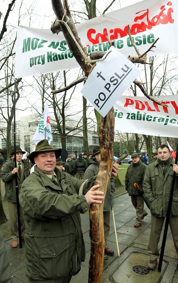 WARSZAWA SEJM PROTEST LEŚNIKÓW