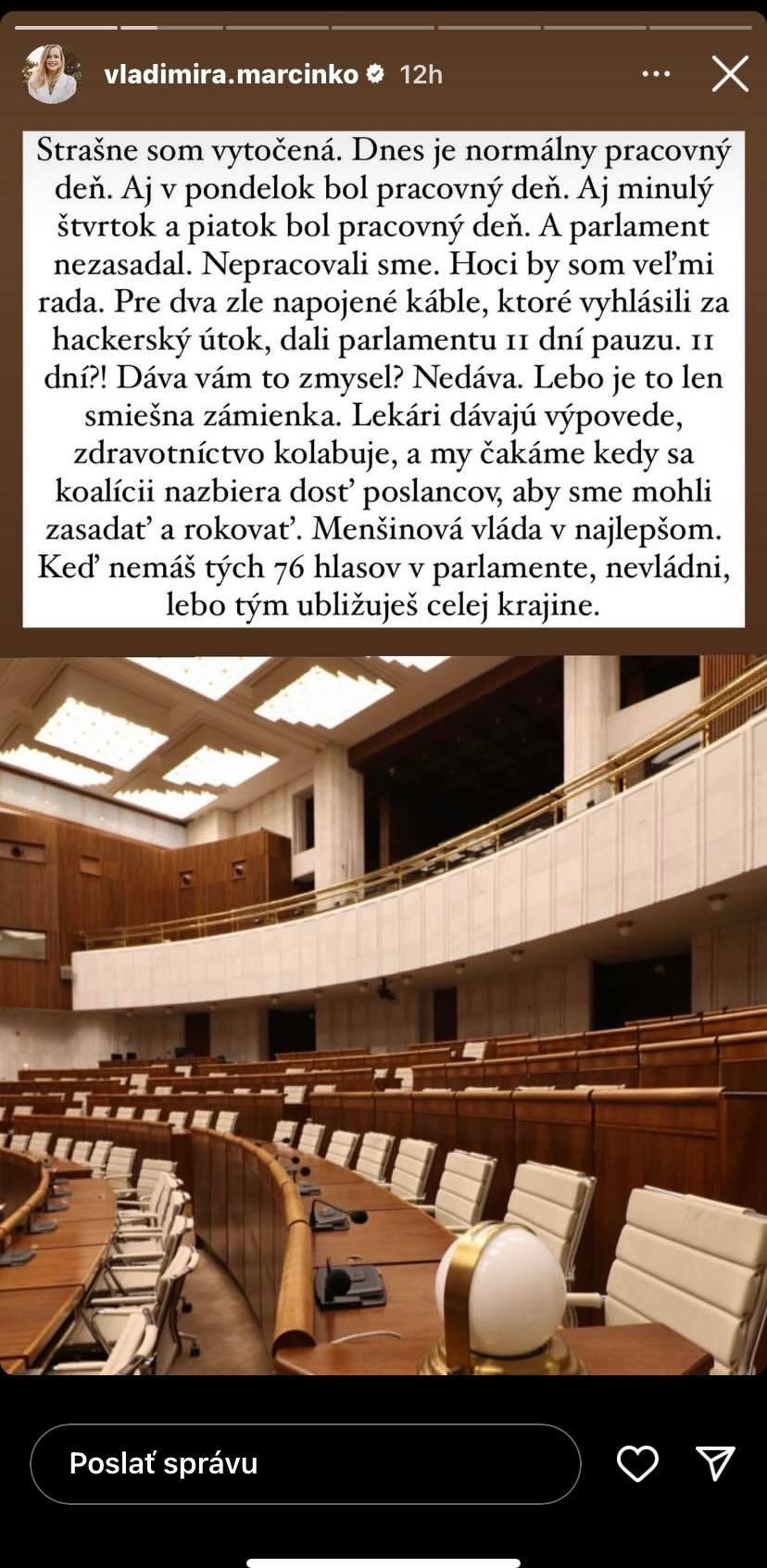 Poslankyňa Marcinková sa poriadne vytočila. 
