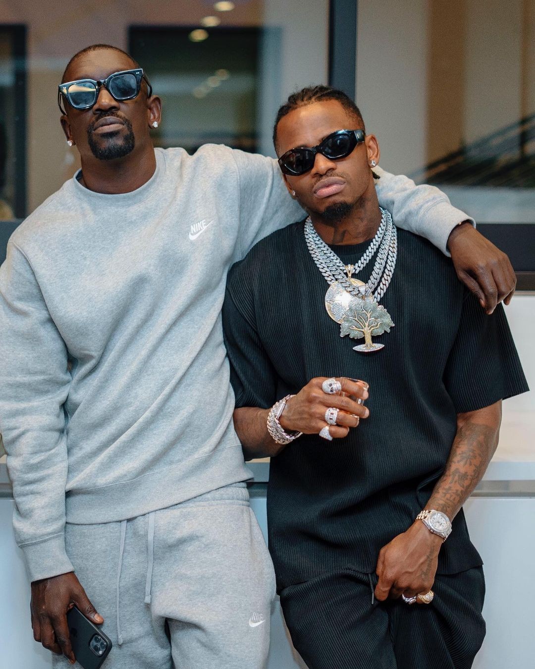 Singer Diamond Platnumz with Kanye West's Manager