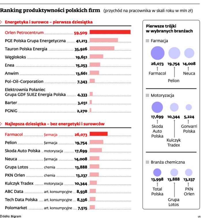 Ranking produktywności polskich firm