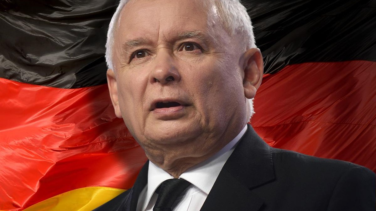 Jarosław Kaczyński Niemcy flaga