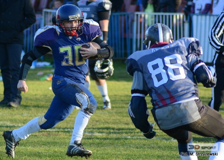 RB Daniej Bezwierchny był nie do zatrzymania podczas Christmas Bowl, fot. M. Strzyżewski