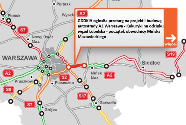 A2 - od węzła Lubeska do obwodnicy Mińska Maz.