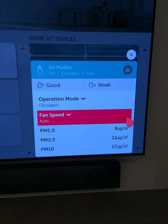 LG na IFA 2019 - sterowanie oczyszczaczem powietrza z poziomu telewizora