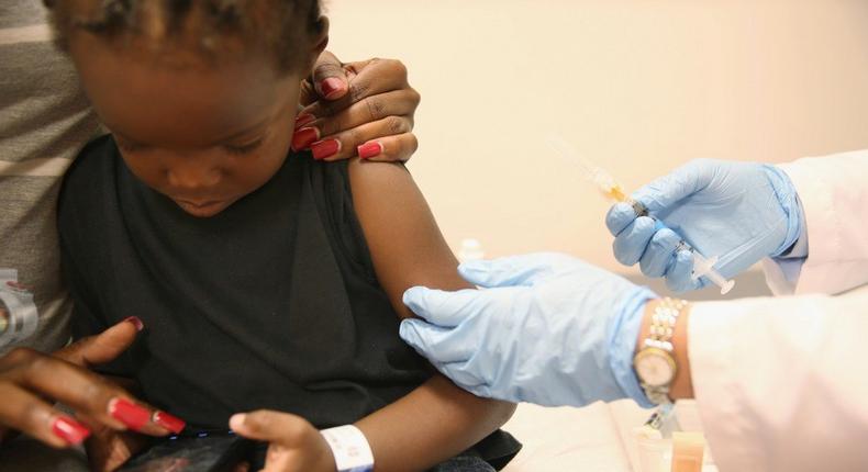 A child being immunised against measles - Photo for illustrative purpose