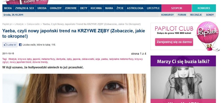 Hollywoodzki uśmiech wychodzi z mody? Trend na krzywe zęby prosto z Japonii