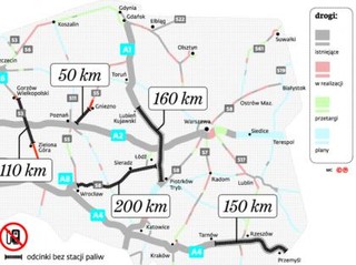 Na autostradę z pełnym bakiem. Stacja paliw za... 200 kilometrów