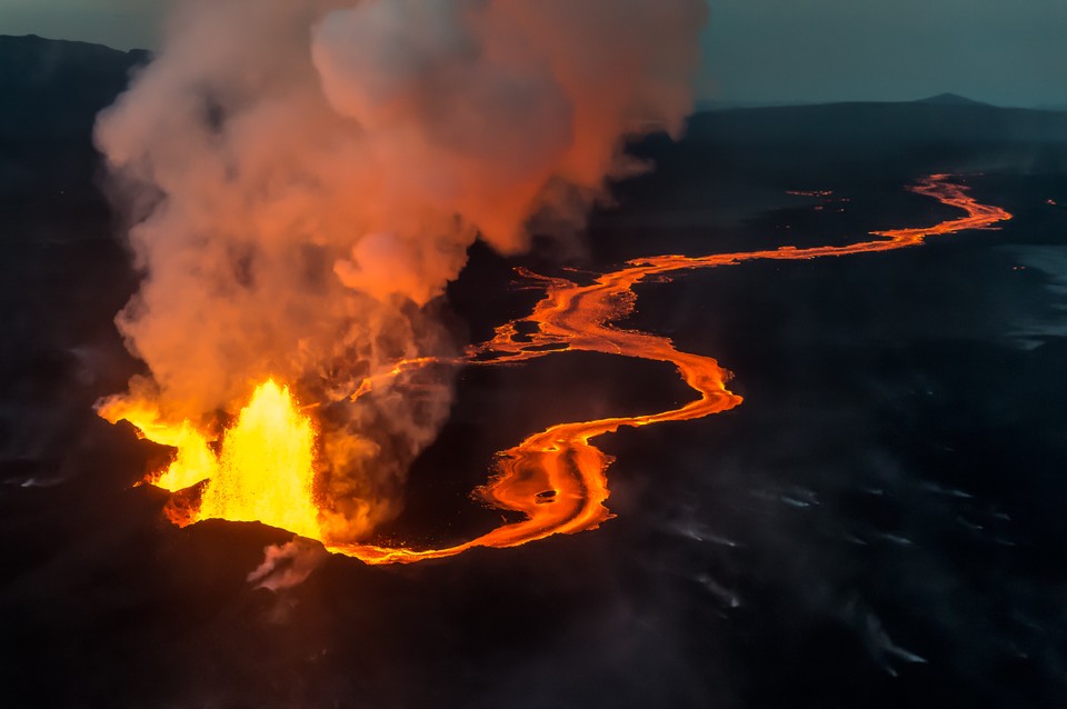 Fontanny lawy na Holuhraun