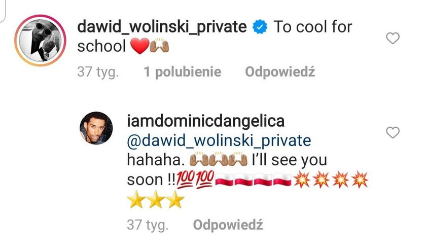 Dawid Woliński i Dominic D'Angelica poznali się przed "Top Model"