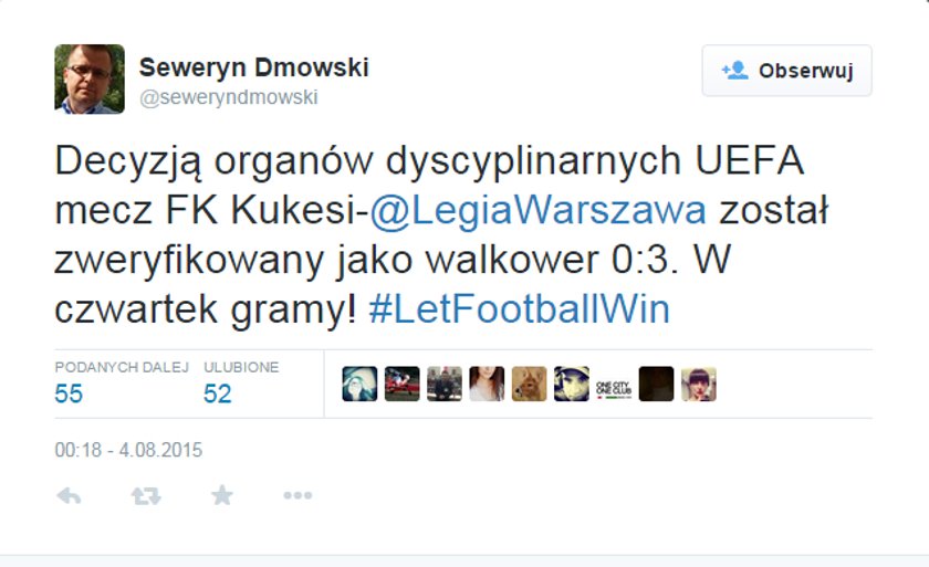 UEFA zdecydowała! W czwartek rewanż Legii z Kukesi