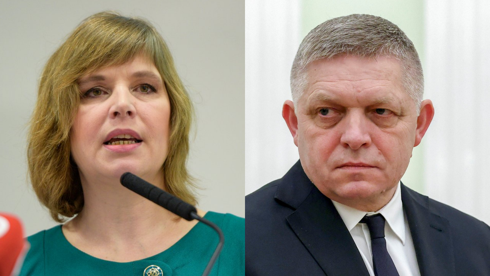 Opozičná poslankyňa parlamentu Veronika Remišová a premiér Robert Fico.