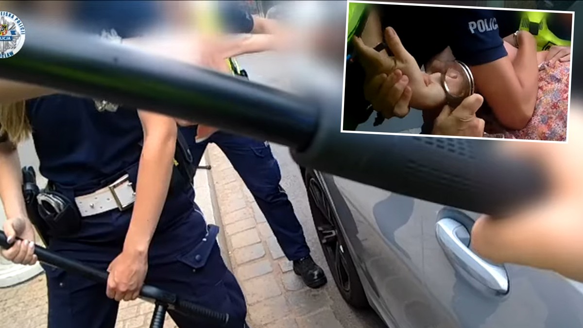 Krzyki, piski i lecące szkło. Szokujące nagranie z zatrzymania 45-latki
