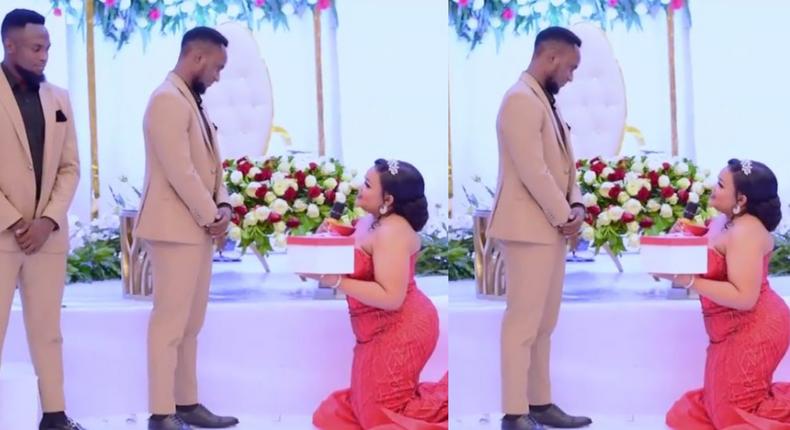 “Let our marriage life be private- Businesswoman kneels to beg groom