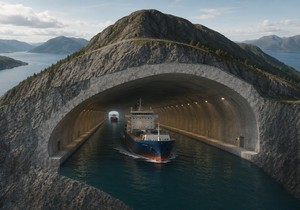 Brod, tunel, ilsutracija
