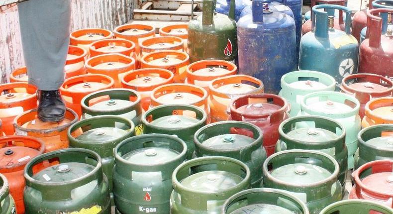 File image of cooking gas cylinders in Kenya