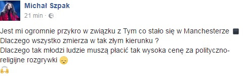 Michał Szpak na Facebooku