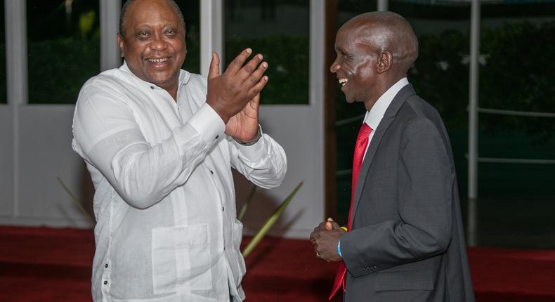 President Uhuru Kenyatta with Eliud Kipchoge at State House Cocktail party on September 8, 2021