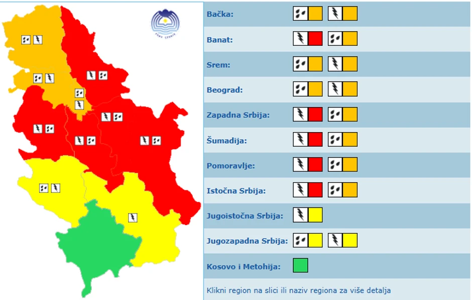 Crveni, žuti, i narandžasti meteoalarm 23.05.2025