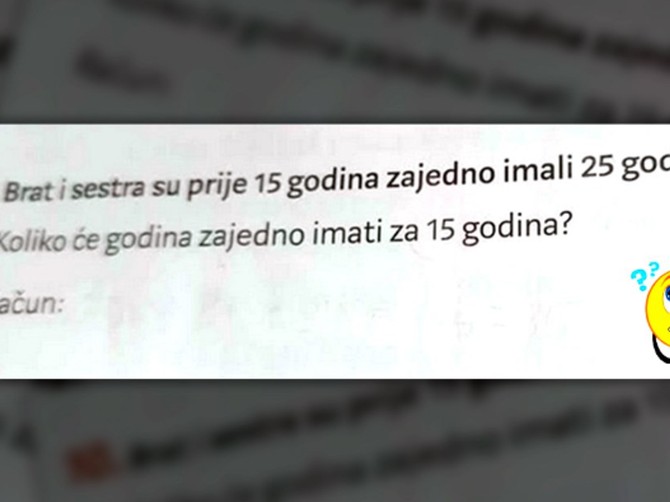 Matematički zadatak za 3. razred osnovne škole ne mogu da reše ni odrasli