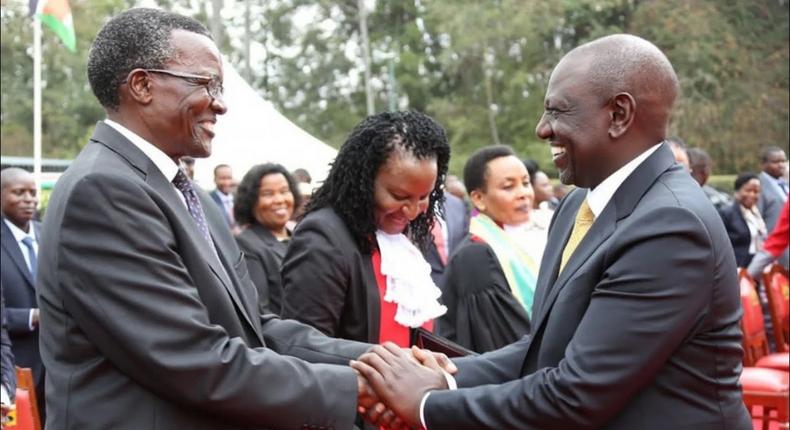 President William Ruto with former Chief Justice David Maraga at a past function