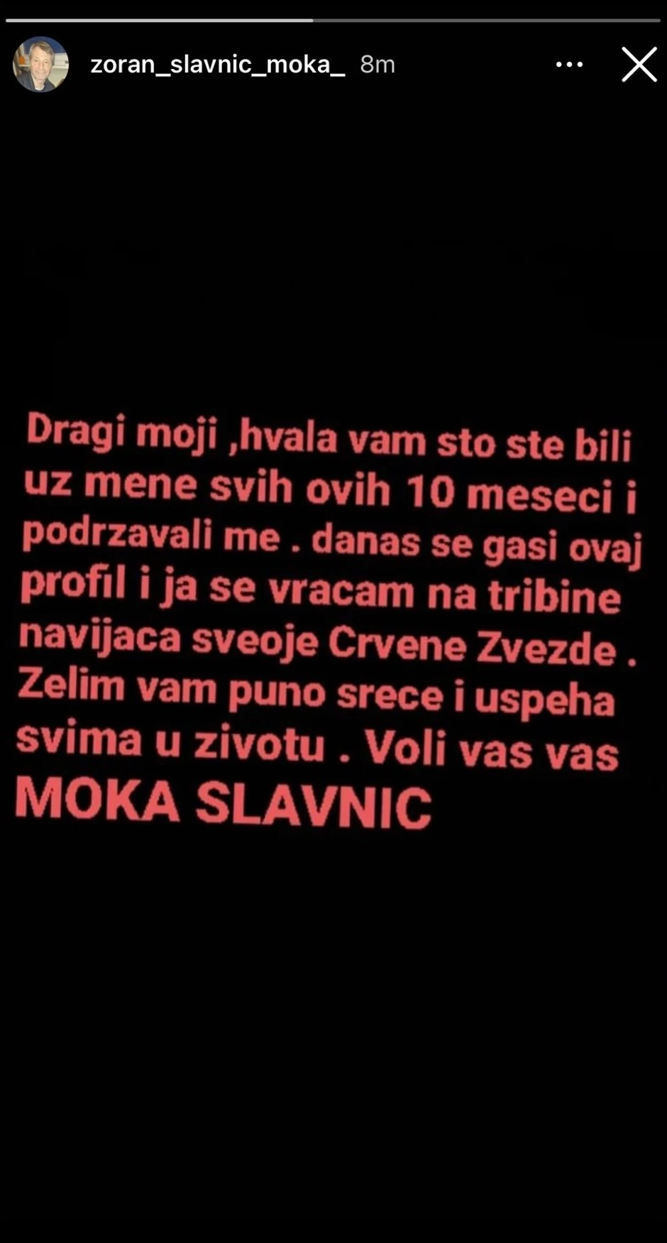 Objava Moke Slavnića