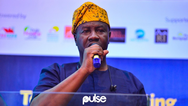 Lagos governorship candidate, Babatunde Gbadamosi, speaking at a town hall meeting with presidential candidates on the state of Nigeria's housing market at the University of Lagos on Saturday, January 12, 2019