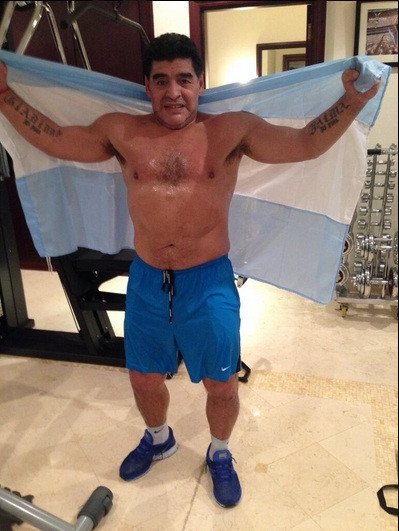 Diego Maradona w 2014 roku