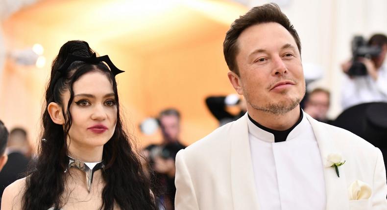 Grimes, left, and Elon Musk attend the Costume Institute Gala at the Metropolitan Museum of Art in May 2018.Charles Sykes/AP